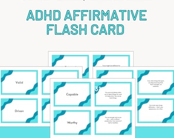ADHD Flash Cards PDF or Physical | Printable Visual Cues & Task Prompts | Brain Breaks, Routine Cards, Focus Tool for Kids and Adults