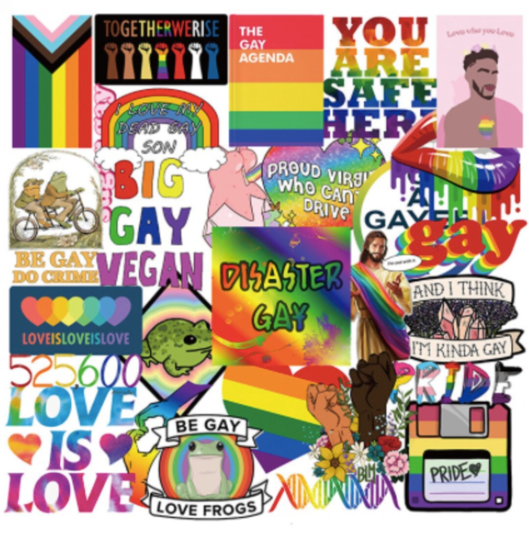 PRIDE Sticker Pack 3, 10/25/50 LGBTQ Stickers, 10/25/50pcs, Rainbow ...