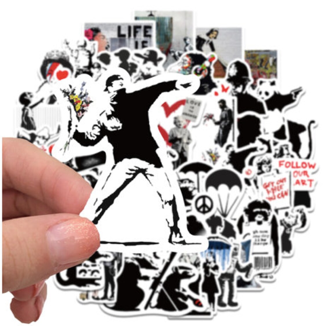 BANKSY GRAFFITI ART Sticker Packs 10/25/50, No Duplicates, Street