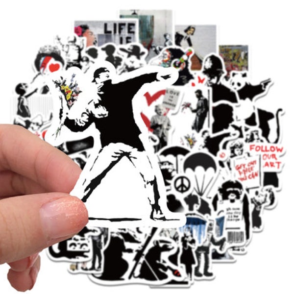 BANKSY GRAFFITI ART sticker packs 10/25/50, no duplicates, street artist