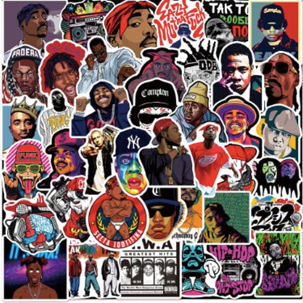 EAST Coast/ WEST Coast RAPPERS sticker packs 10/25/50 no duplicates, Snoop Dog, Tupac, Eazy E, Eminem, Biggie Smalls, N.W.A, Jay Z