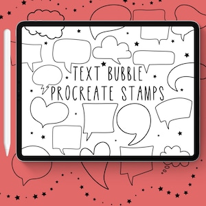 Textblase Stempelset, Procreate Pinselset, kommerzielle Nutzung, Textfelder, Pinsel für digitale Kunst, Pinsel Download, Textblase, Comic Textbox
