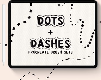 Dots and Dash Procreate Brush Set, Dashed Brushes, Dot Brush, Digital Paint Brushes, Brush Bundle, Border Line Brush, Digital Brushes