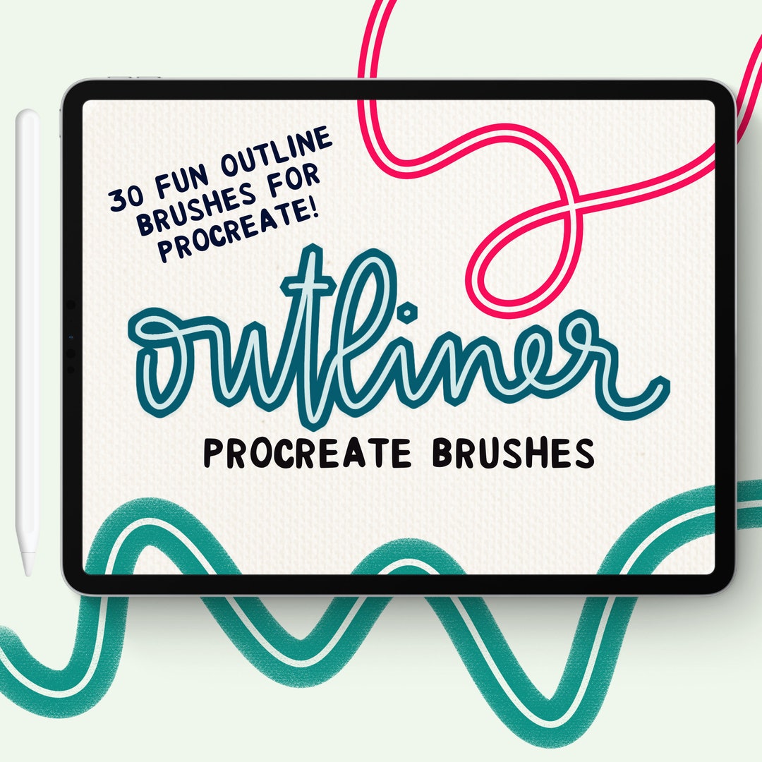 Outliner Procreate Brush Set, Border Brushes, Outline Brush, Digital