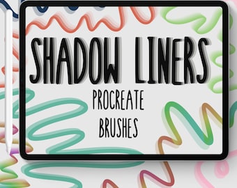 シャドウ Procreate ブラシ セット、破線ブラシ、ライン ブラシ、デジタル ペイント ブラシ、ユニーク ブラシ、境界線ブラシ、Procreate デジタル ブラシ