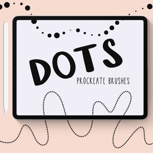 Dot Procreate Pinselset, gepunktete Pinsel, Polka-Dot-Pinsel, digitale Pinsel, Kreispinsel, Randlinienpinsel, Procreate digitale Pinsel