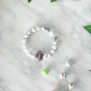 ALL PROFITS DONATED Handmade Sports Bracelets, Football Baseball Basketball Soft Ball Bracelet, Customizable Team Bracelet