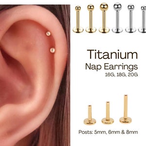 20G, 18G, 16G Polished Ball Threadless Flat Back Ear Piercing Earring • 2mm-3mm  • Tragus Stud • Helix Stud • Cartilage Stud • Nose Stud