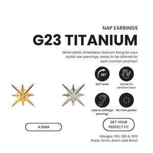Titanium Internally Threaded Circle Disc Starburst Flat Back Labret Titanium Internally Threaded Circle Disc Starburst Flat Back Labret