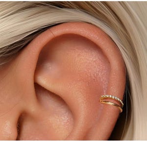 Titanium CZ Hinge Double Hoop Ring Clicker • Hinged Segment Nose Ring • Septum Clicker Ring • Cartilage Piercing • Helix Earring Hoop
