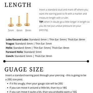 20G/18G/16G Trinity Bead Push Pin Labret • G23 Titanium Threadless Flat ...