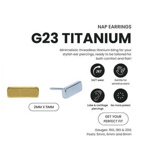 20G/18G/16G Little Bar Push Pin Labret • G23 Titanium Threadless Flat Back Earring • Tragus Stud • Helix Stud • Cartilage Stud • Nose Stud