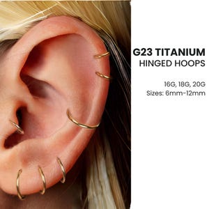 20G/18G/16G Titanium Hinged Segment Nose Ring - Nose Hoop - Hoop Earring - Seamless Hinged Clicker Hoop - Septum Ring - Cartilage Hoop