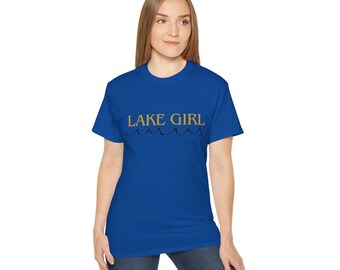 Womens t-shirt &quot;lake girl &quot;outdoorsy white