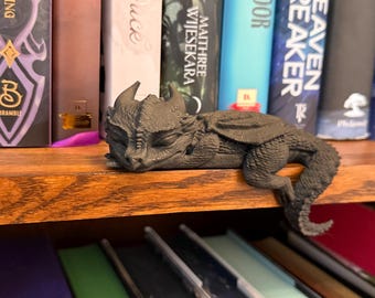 Sleeping Bookshelf Dragon | 3D Printed Bookish Decor for Bookies  | Bookish Merch Teacup | Halloween Bookshelf Ornament | Book Nook | Void