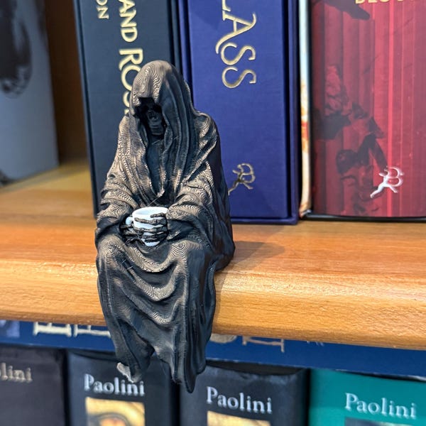 Surial Tea Shelf Sitter | Book nook | Library decor | Bookish | Grim Reaper Figure