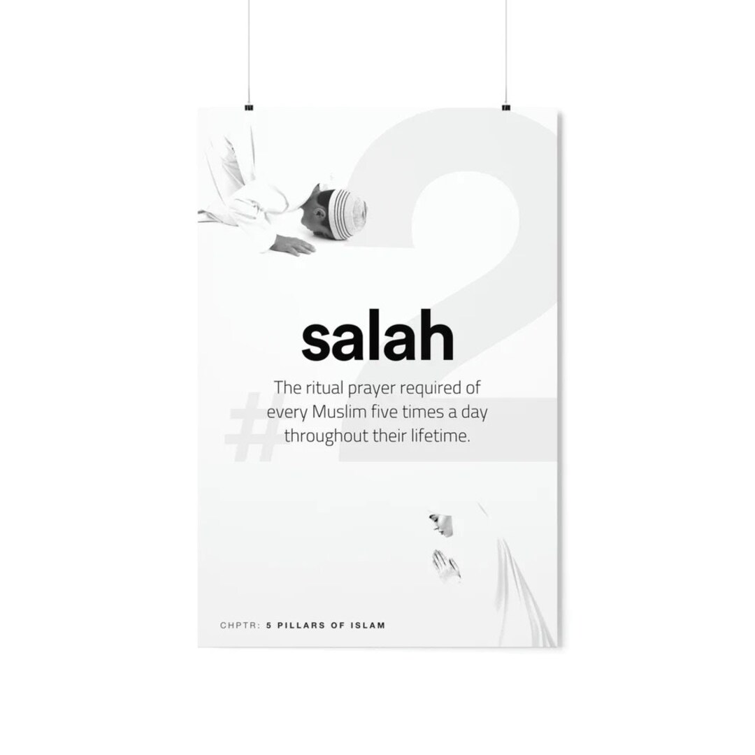 Pillars 2. Salah Inspiring Islamic Art Poster 24x36 Muslim Values