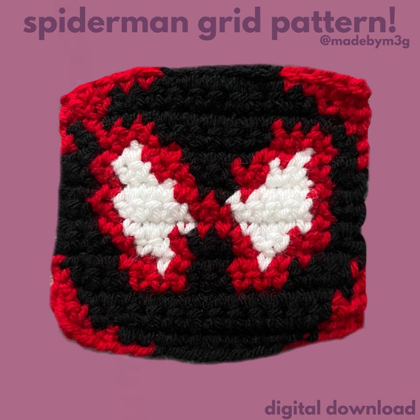 Spiderman - Miles Morales, Spiderman: Across The Spider-verse Crochet Tapestry Design
