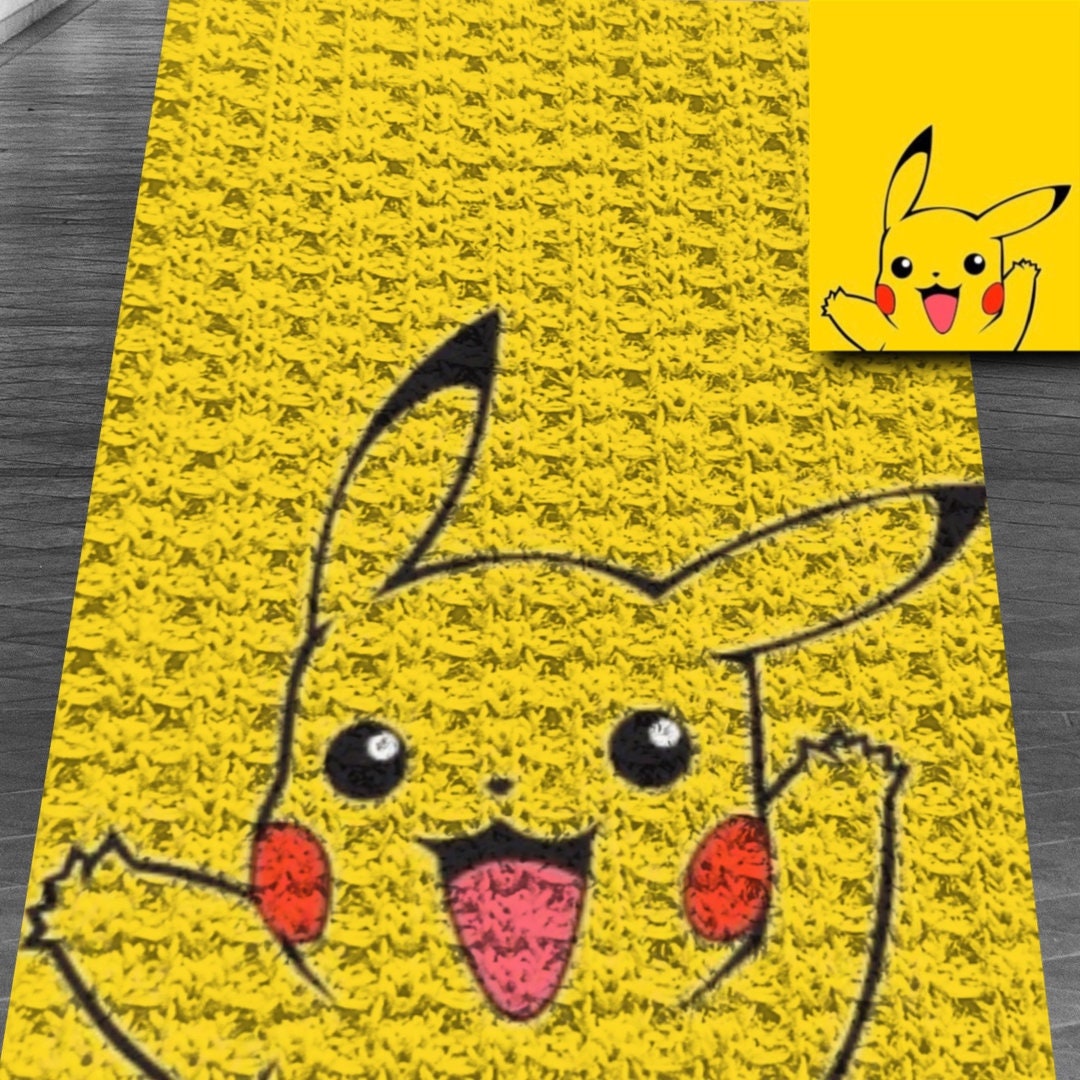 Pokemon Graphgans C2C Pokémon Crochet Blanket Graph Pikachu Graphgan Pattern for Yarn ...