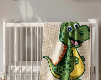 Baby T-Rex Blanket Crochet Pattern: Graphgan Design (PDF Download)