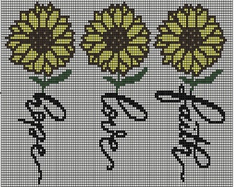 Sunflower Crochet Pattern: Faith, Hope, Love Graphgan (PDF Pattern)
