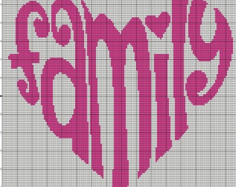 Family Heart Afghan Crochet Pattern, Knitting Graph (PDF Pattern)