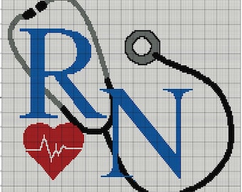 RN Stethoscope Graph Crochet Pattern Graph and Crochet Pattern Could Also Be Used For Cross Stitch PDF Instant Download