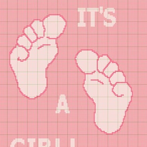 It's A Girl Häkelanleitung: Babydecke, Kreuzstich (PDF Download)