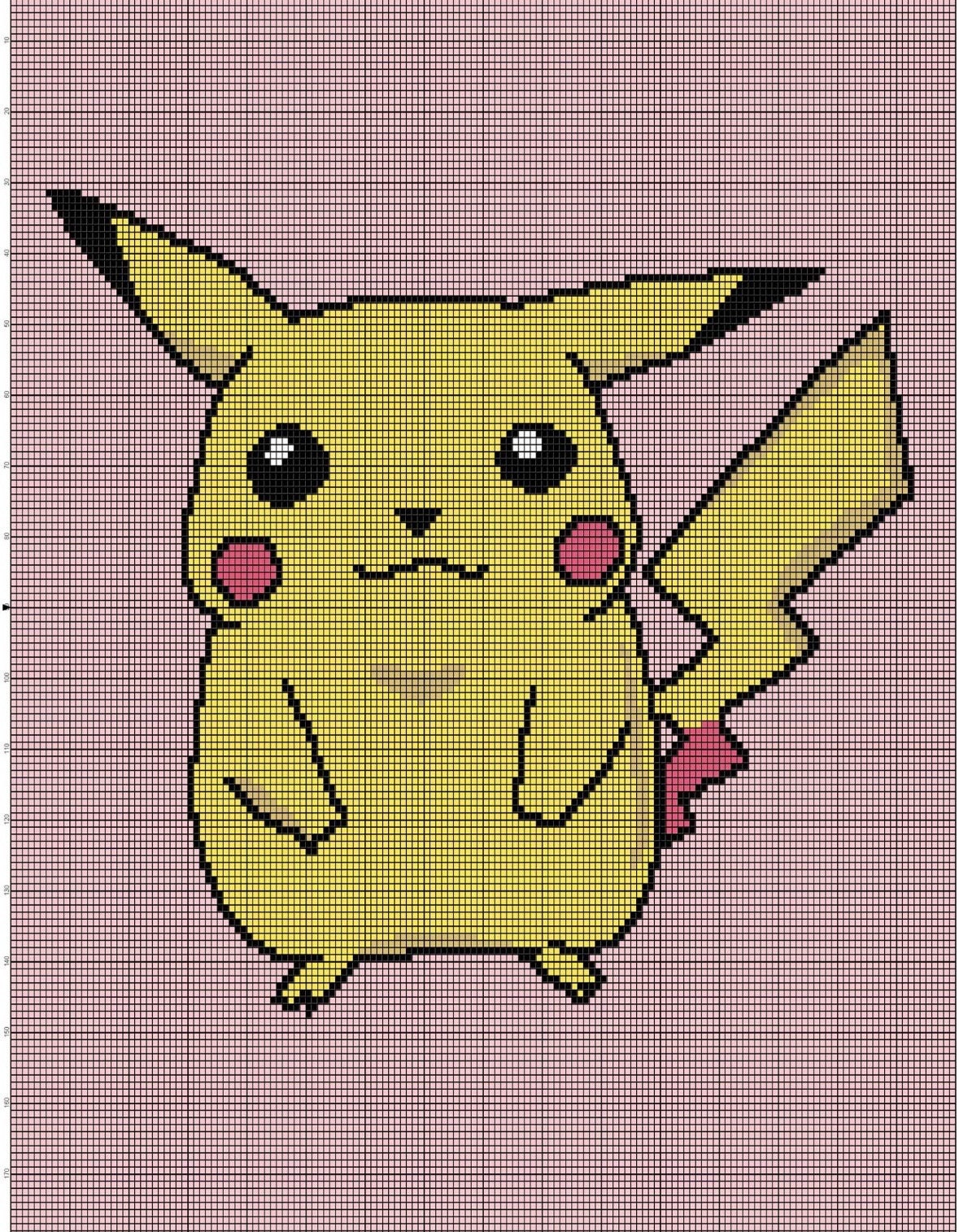 Pokemon Graphgans Pikachu Crochet Graph Pokémon SC Pattern for Graphgan Blanket Download ...
