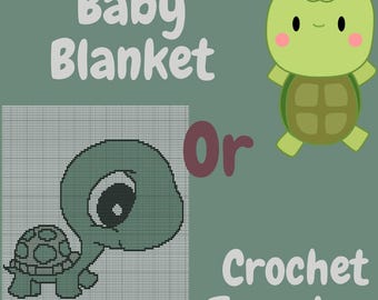 Turtle Graph Crochet Pattern: Baby Blanket, Cross Stitch, Knit (Instant Download)