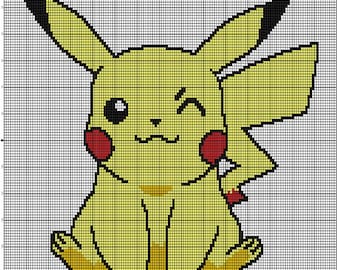 Pikachu Crochet Graph Pokémon SC Pattern for Graphgan Blanket Download PDF Yarn Project