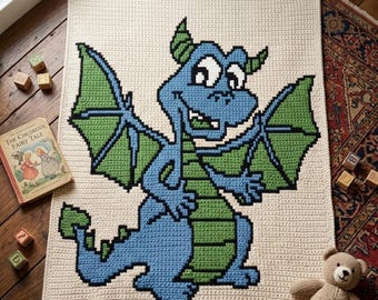Dragon Crochet Graph Pattern | Baby Blanket Graphgan | Fantasy Crochet PDF | Instant Download