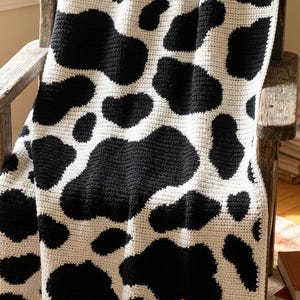 Cow Print Crochet Afghan Pattern: C2C Graphgan (PDF Pattern)