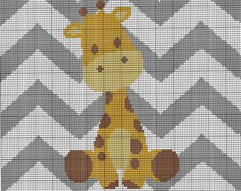 Chevron Baby Giraffe Crochet Graph Pattern (PDF Download)