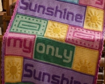 Gráfico do padrão de crochê do cobertor "You Are My Sunshine" (Download em PDF)