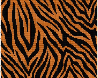 Tiger Print Crochet Blanket Pattern | Animal Graph (PDF Pattern)
