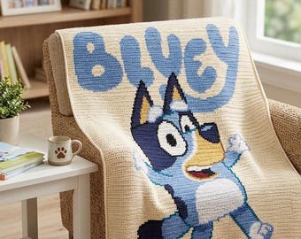 Bluey Crochet Graphghan Pattern: Australian Cattle Dog Blanket (PDF Pattern)