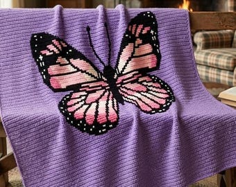 Butterfly Afghan Crochet Graph Pattern | Baby Blanket (PDF Pattern)