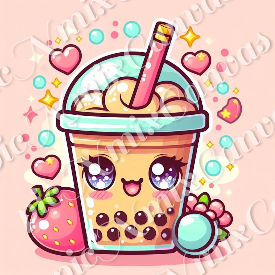 Digital Download Kawaii Bubble Tea 3 - Etsy