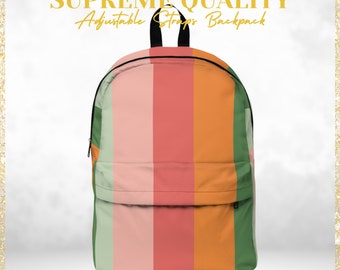 Watermelon Spring Mullticoloured Classic Nylon Backpack, Waterproof Everyday Bag For Work School College University Gym Back Pack