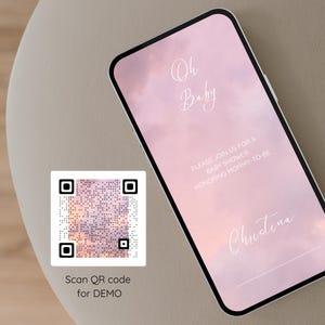 Website Pink Baby Shower Invitation, Baby Shower Invite with RSVP, Baby Shower Invitation with RSVP, Rsvp Tracking, Online, Web, Registry image 3