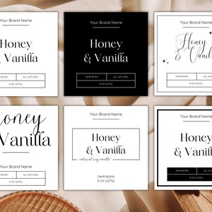 Customizable Candle Label Bundle, Candle Label Template, Modern Candle Label Designs, Custom Candle Labels, DIY Candle Sticker, Minimalist
