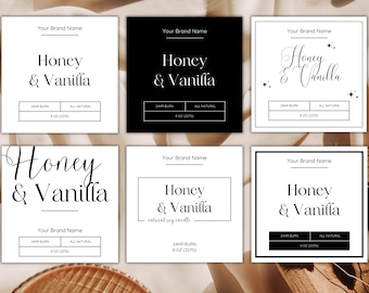 Customizable Candle Label Bundle, Candle Label Template, Modern Candle Label Designs, Custom Candle Labels, DIY Candle Sticker, Minimalist
