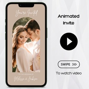 Wedding Invitation Template, Neutral Wedding Video Invitation, Animated Wedding Invite, Elegant Wedding Invitation, Wedding Invite Template