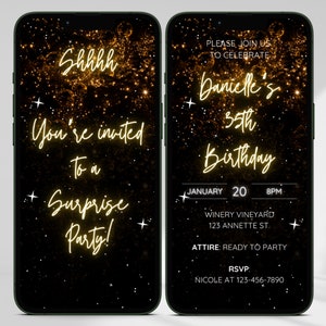 Surprise Party Invitation, Surprise Birthday Party Invitation, Digital Party Invitation, Birthday Party Invitation, Digital Invite, Template