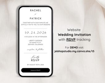 Minimalist Wedding Invitation with RSVP, Minimalist Wedding Invite with RSVP, Minimalist Digital Invite with RSVP, Wedding Invite with Rsvp