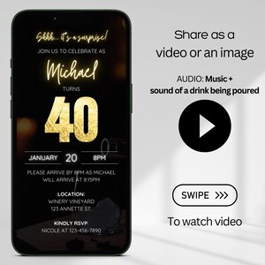 Surprise 40th Birthday Invitation, 40th Birthday Invite Template, 40th Birthday Invitation for Men, Surprise Party Invitation for Women