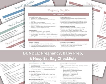 Pregnancy Checklists Bundle, Pregnancy Prep Printable, Expecting Mom Checklists, Baby Prep Checklist, Hospital Bag Checklist, Expecting Mom