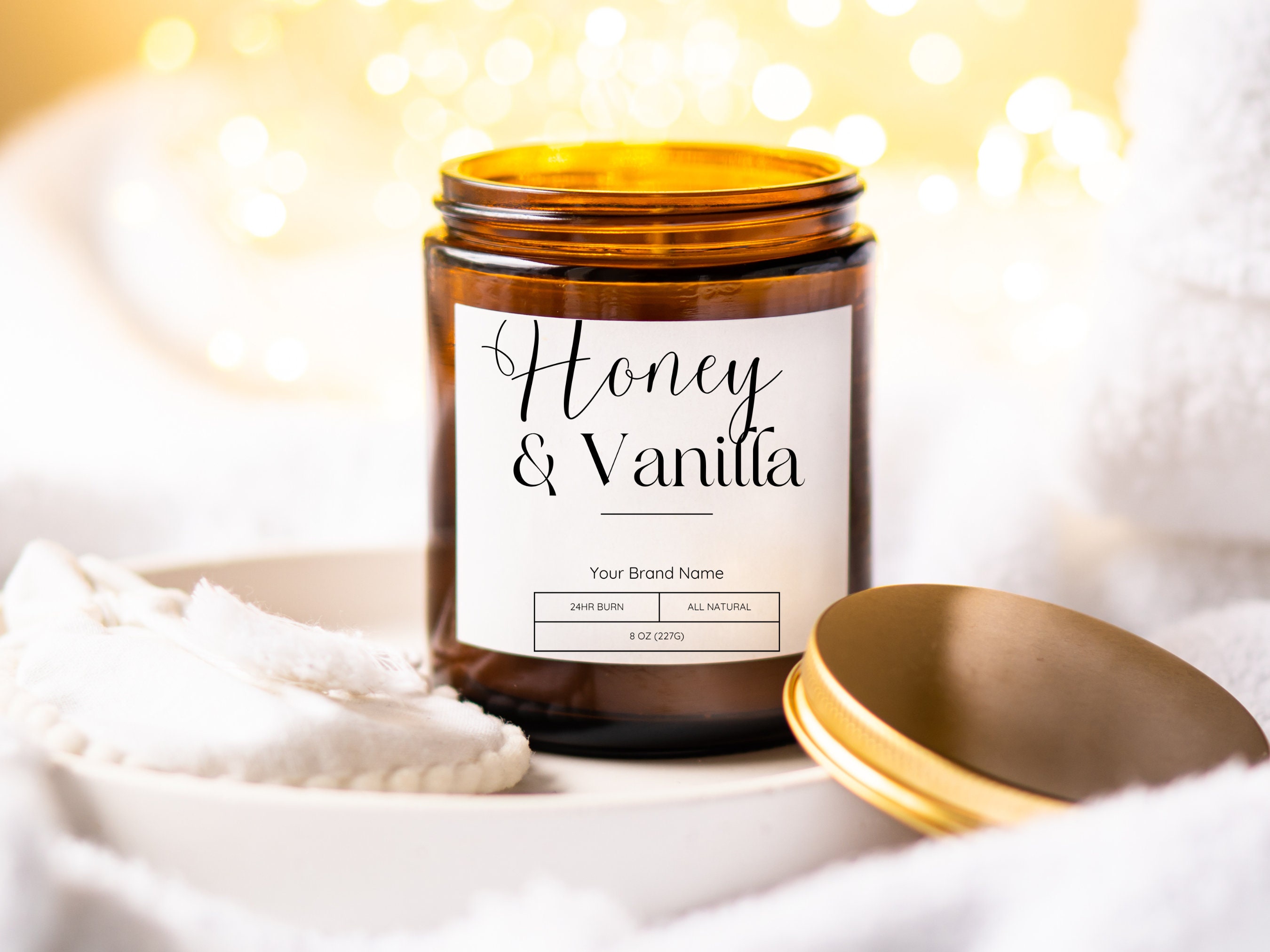 Customizable Candle Label Bundle, Candle Label Template, Modern Candle ...