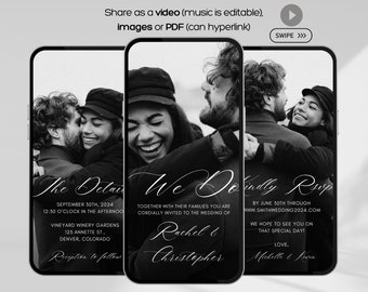 Minimalist Wedding Invitation, Digital Wedding Invitation, Video Wedding Invitation, Wedding Invitation with Photo, Animated Wedding Invite